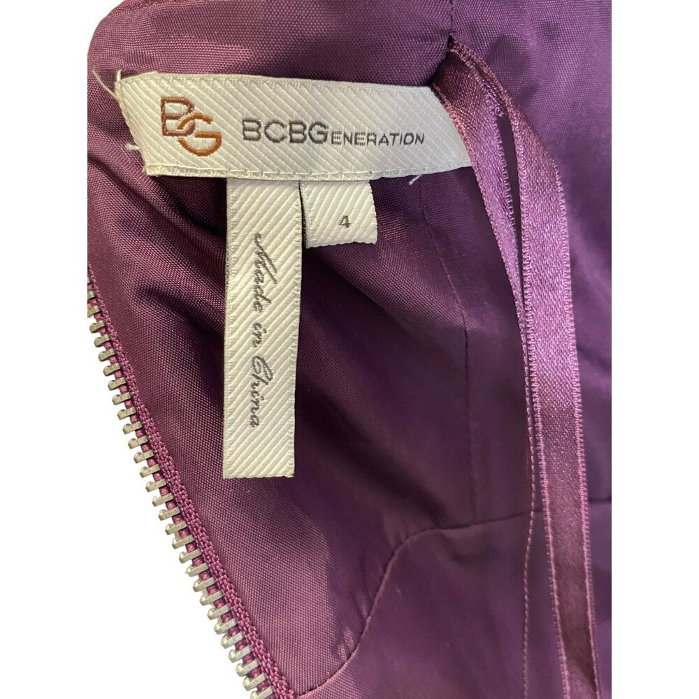 BCBGeneration Gown Dress Size 4 Purple Plum Magenta Taffeta Formal BCBG - Picture 7 of 10